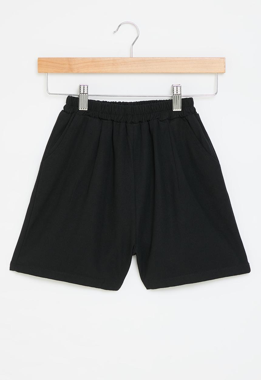 Pop Candy - Elastic waist shorts-black