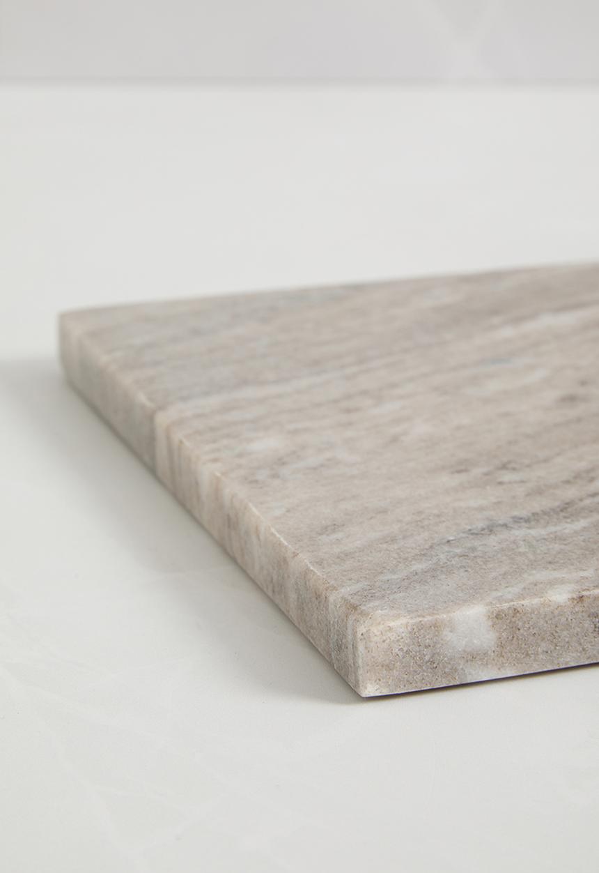 H&S - Marble rectangular candle tray - sand