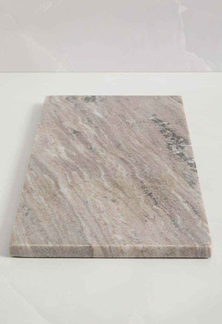 H&S - Marble rectangular candle tray - sand