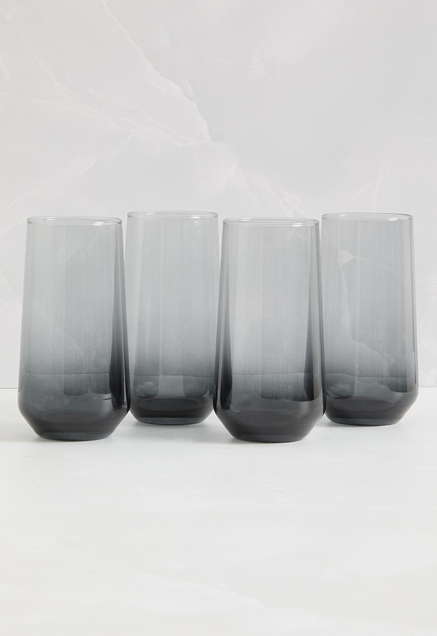 Excellent Houseware - Tigua Stemless Wine Glass Set Of 4 - Onyx