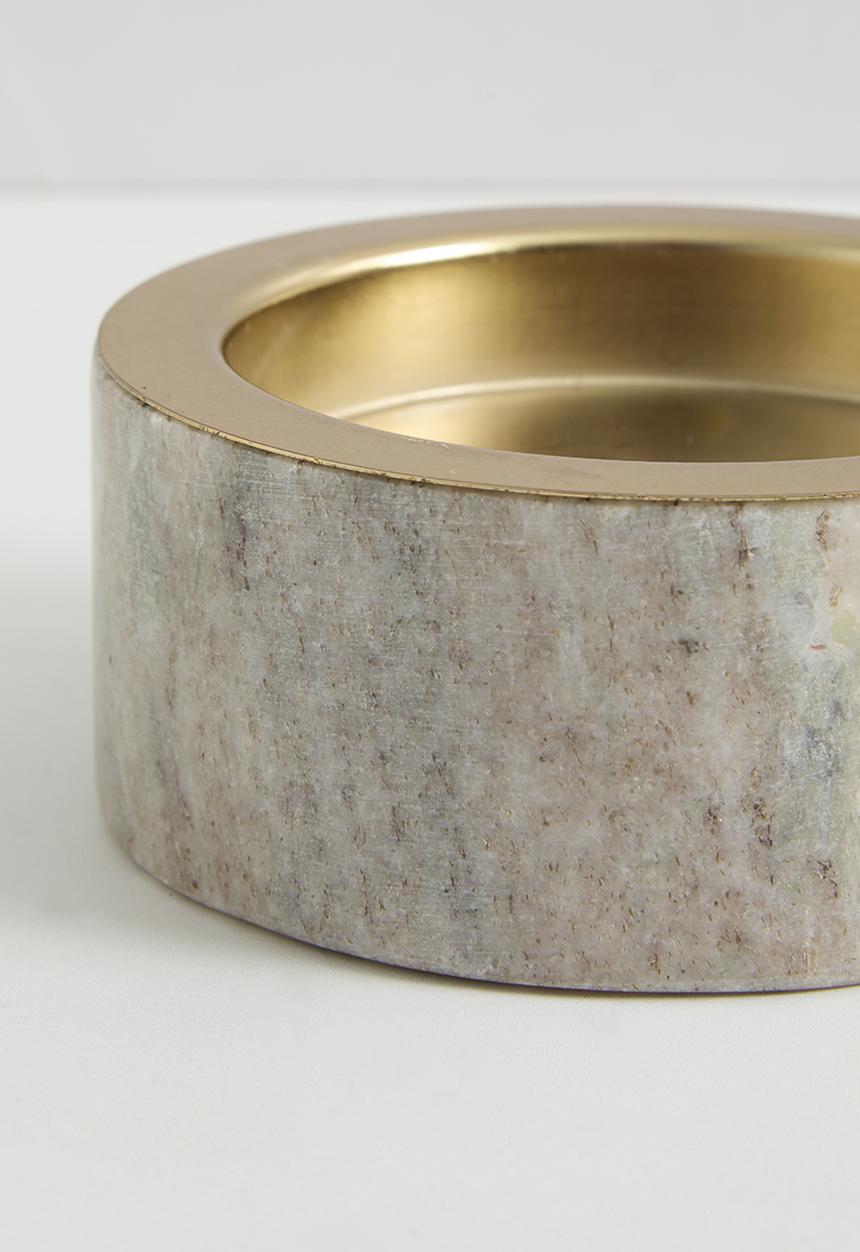 H&S - Marble pillar candle holder - sand