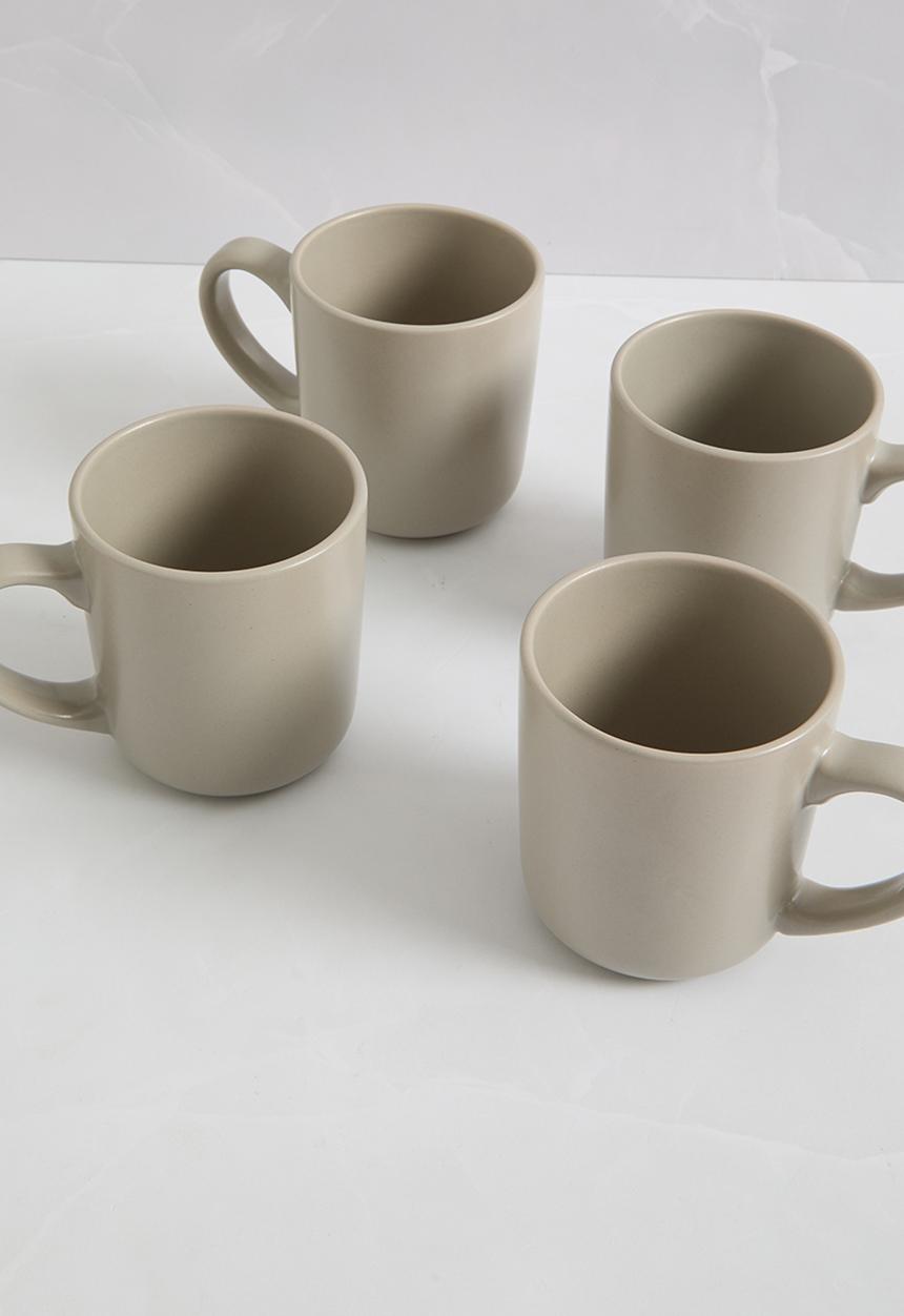 Excellent Houseware - Emble stoneware mug set of 4 - grey