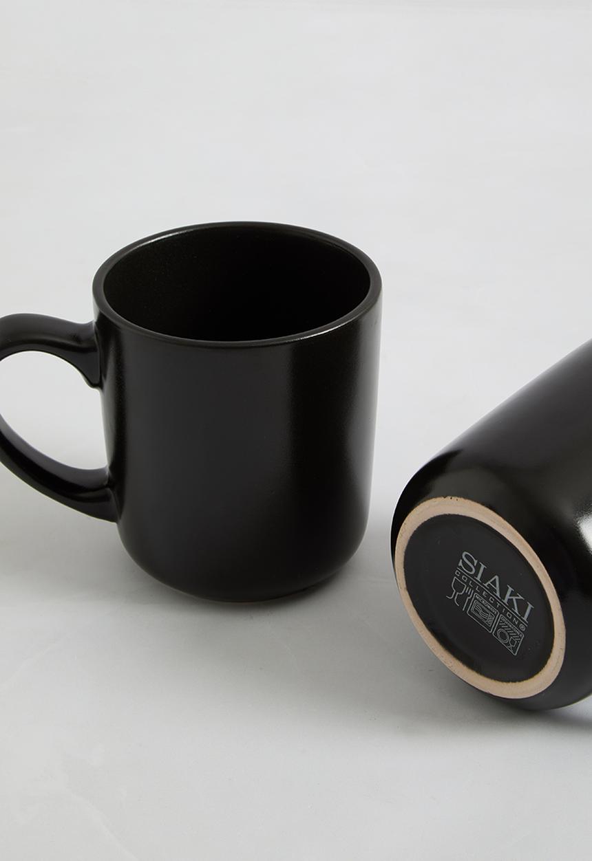 Excellent Houseware - Emble stoneware mug set of 4 - black