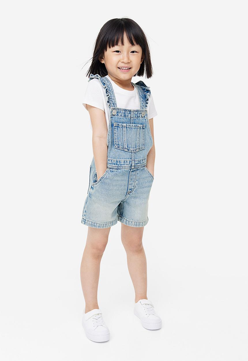 H&M - Denim dungaree shorts - blue
