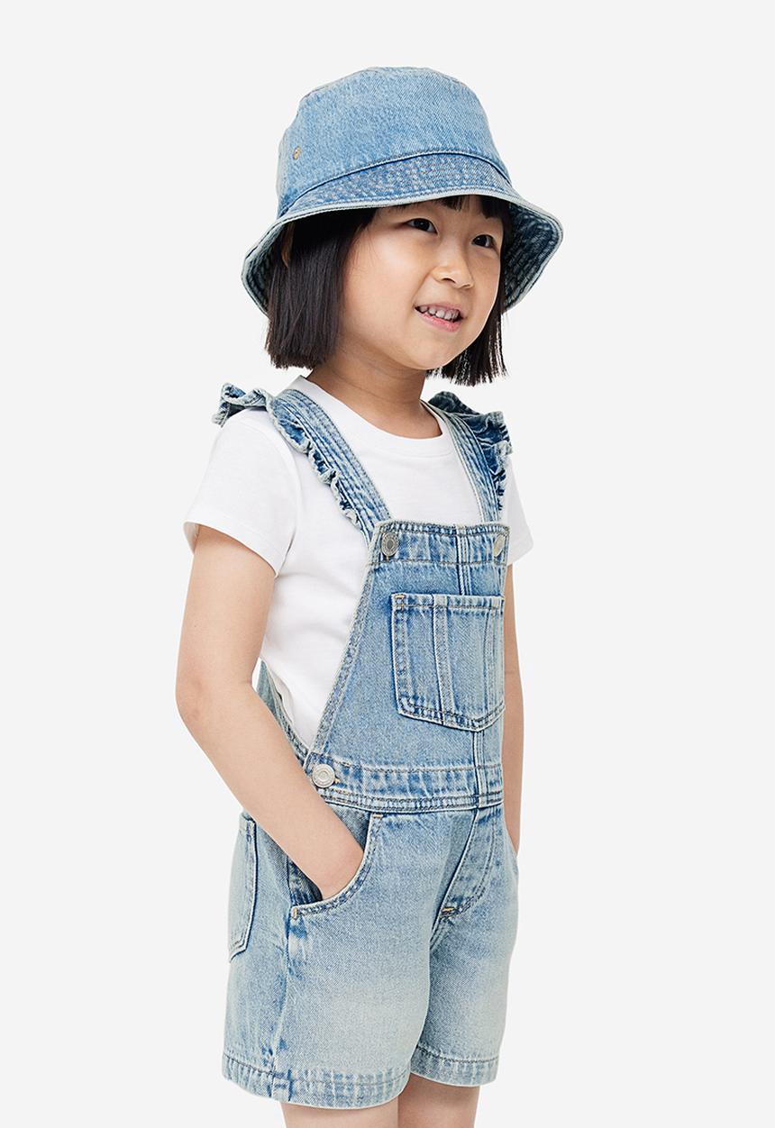 H&M - Denim dungaree shorts - blue