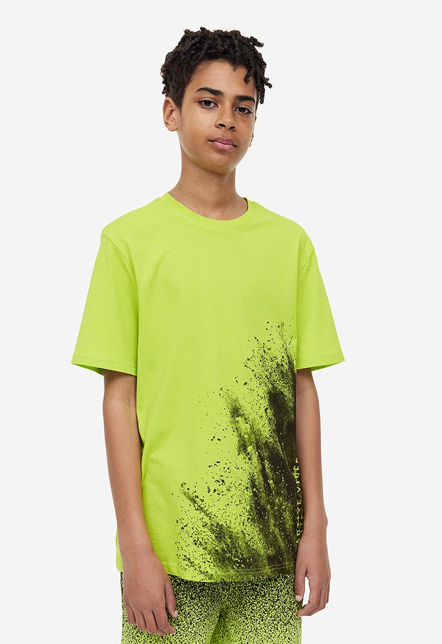 H&M - Printed cotton t-shirt - green
