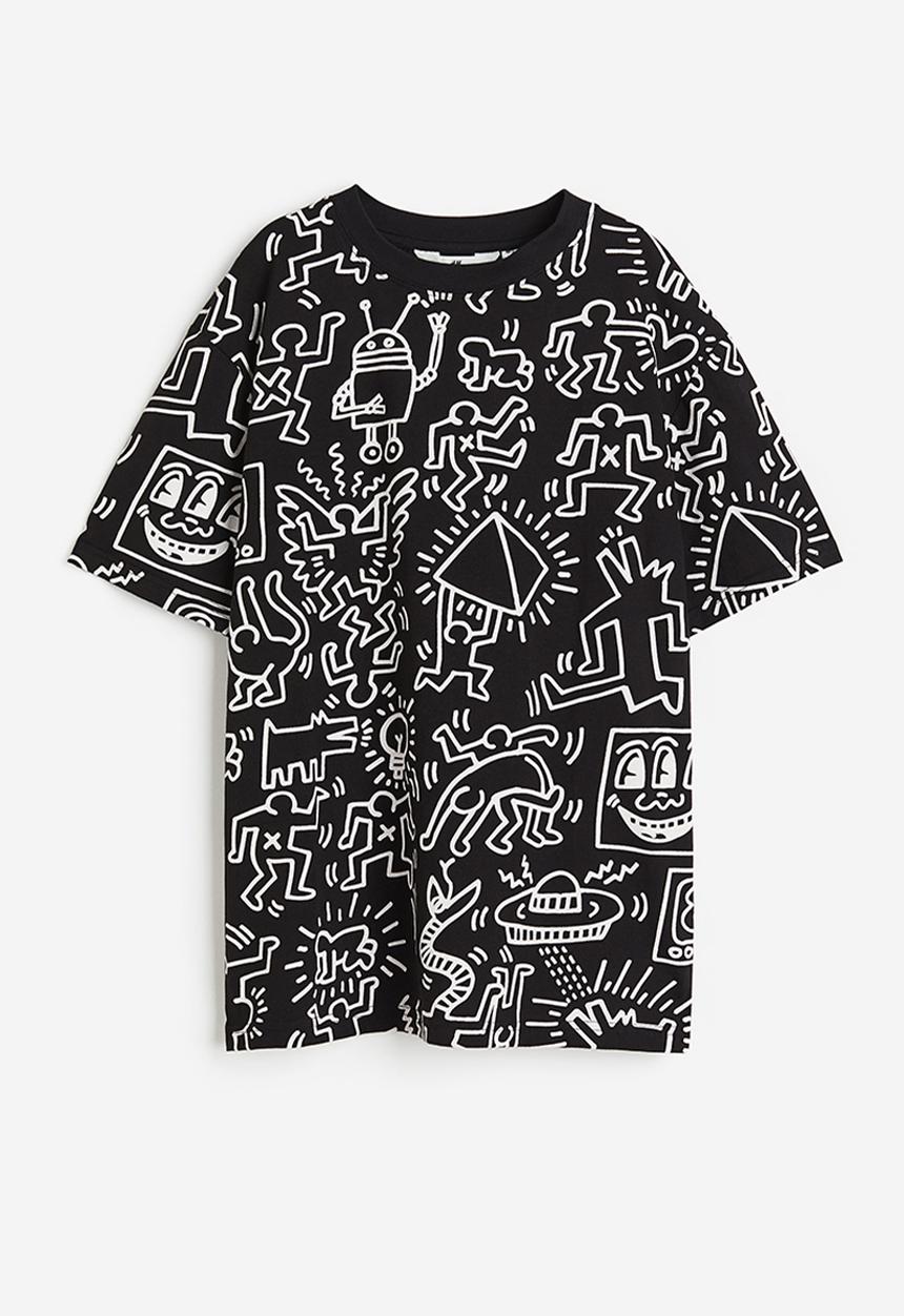 H&M - Printed t-shirt - black