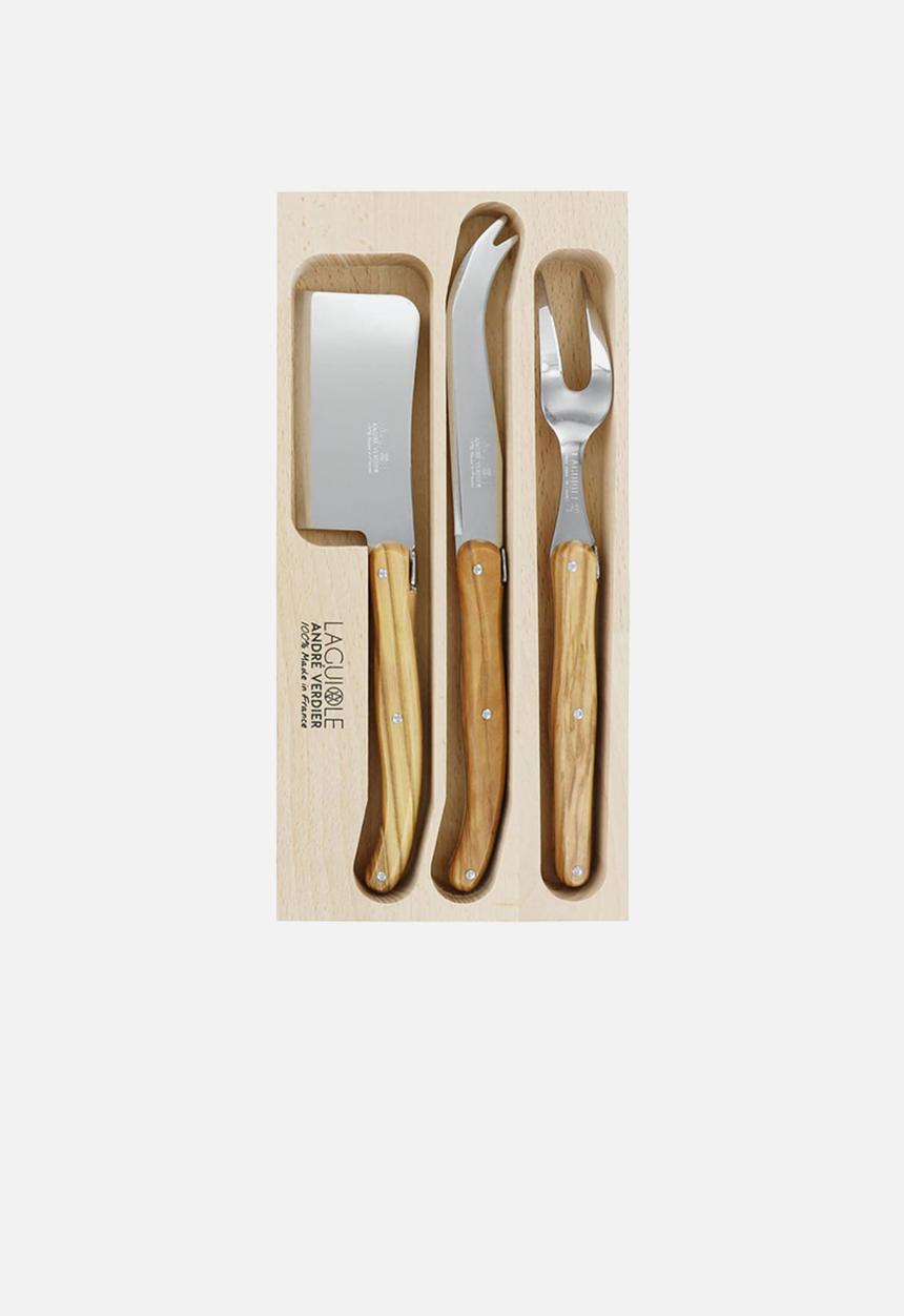 André Verdier - Debutant Country Cheese Knives set of 3 - Sapelli