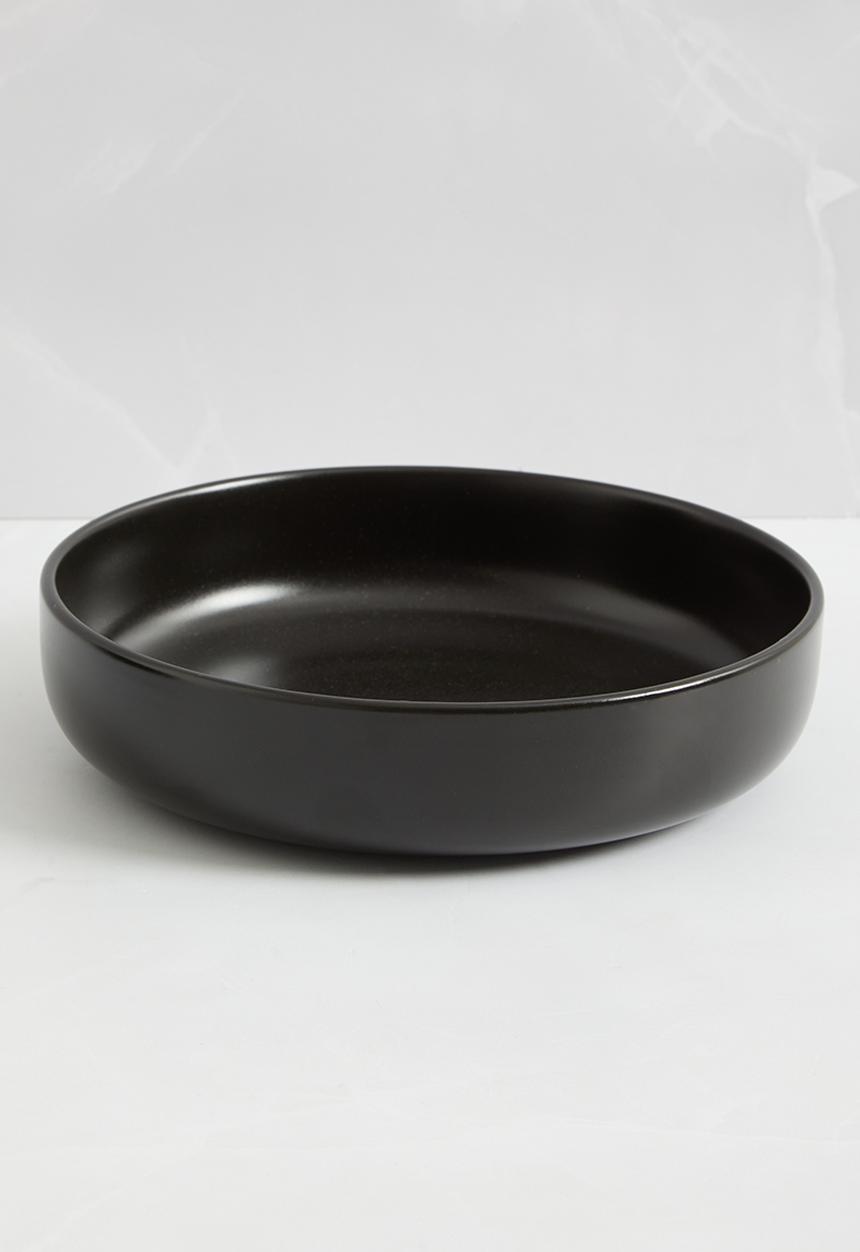 Excellent Houseware - Emble stoneware pasta bowl set of 4 - black