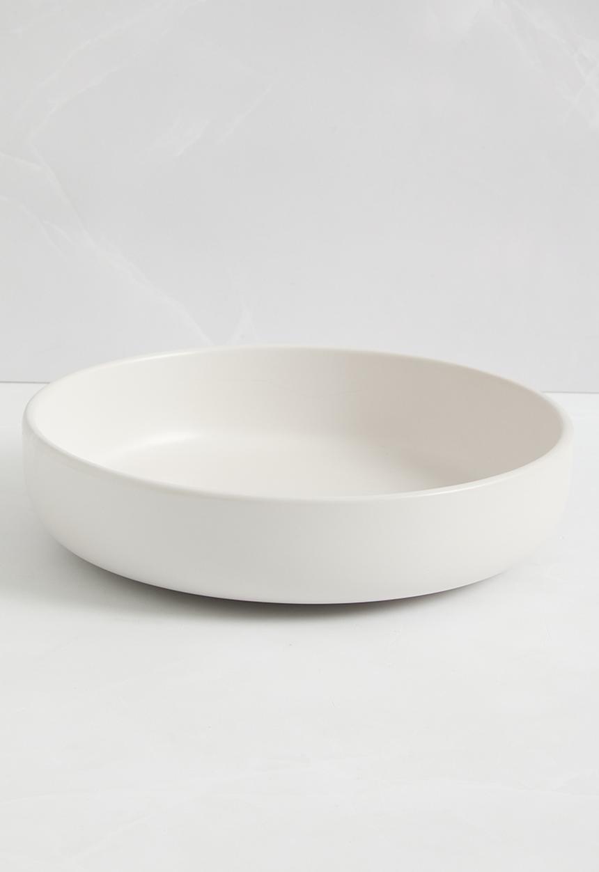 Excellent Houseware - Emble stoneware pasta bowl set of 4 - white