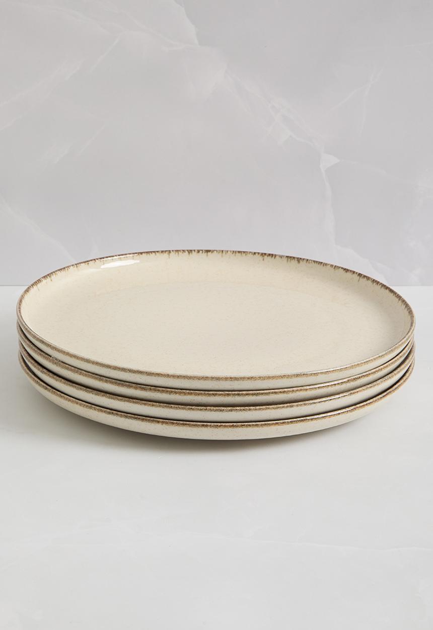 Excellent Houseware - Asara dinner plate set of 4 - beige