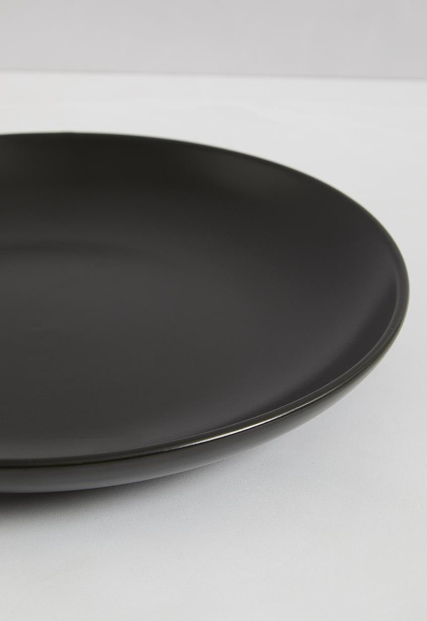 Excellent Houseware - Emble stoneware side plate set of 4 - black