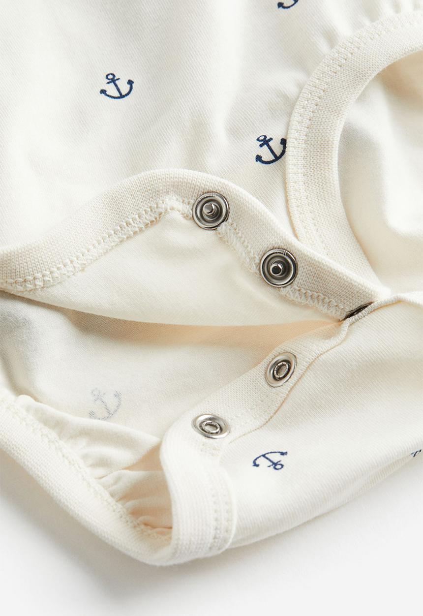 H&M - 2-pack collared bodysuits - blue & white 