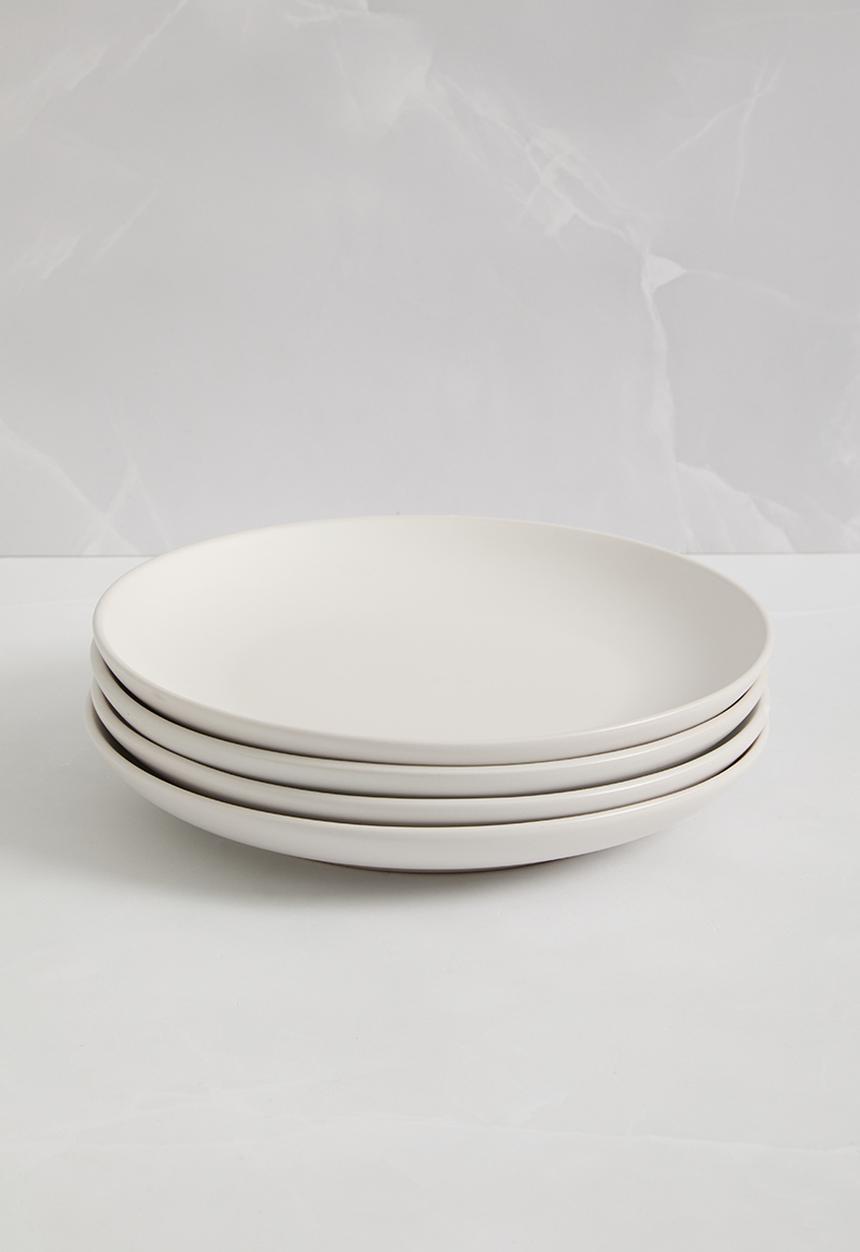 Excellent Houseware - Emble stoneware side plate set of 4 - white