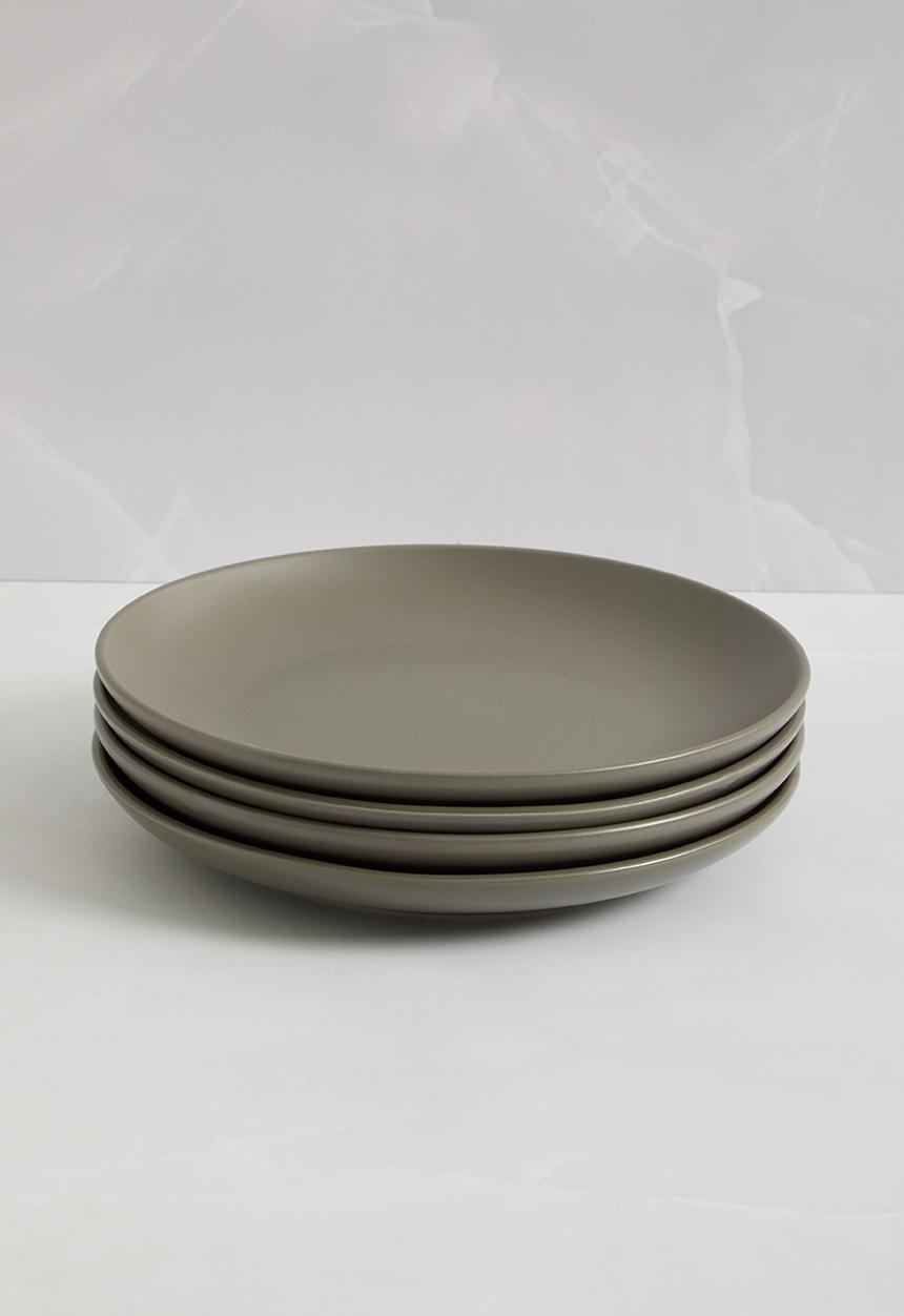 Excellent Houseware - Emble stoneware side plate set of 4 - green
