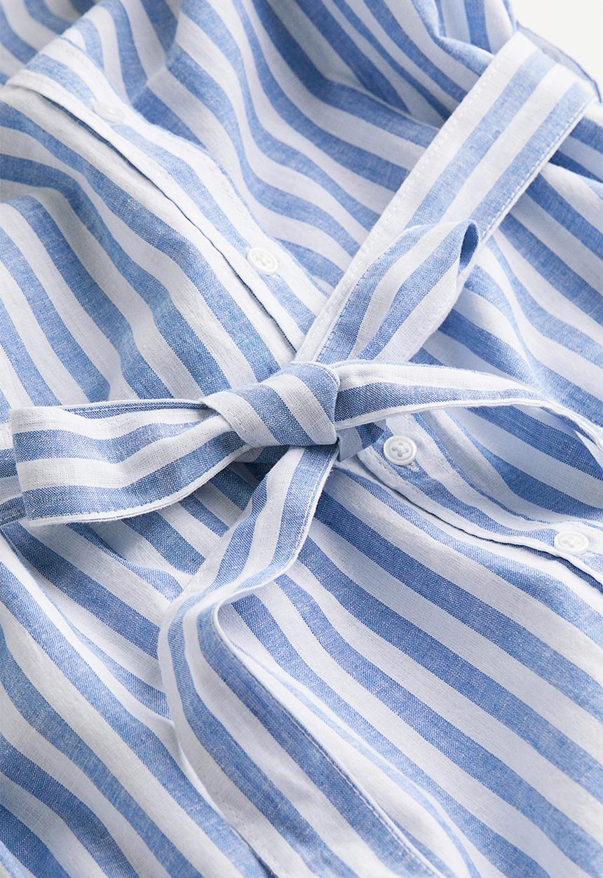 H&M - Linen-blend shirt dress - blue,multi