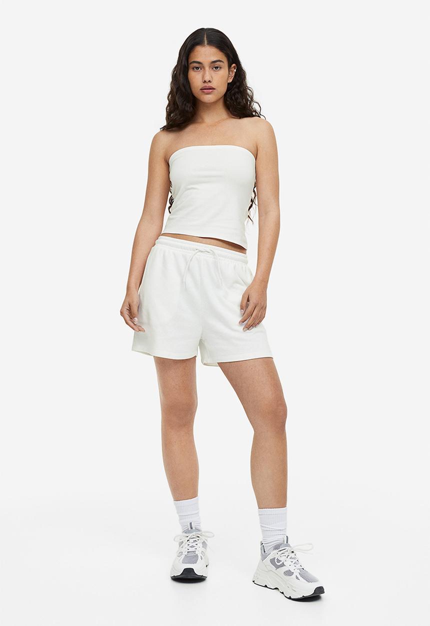 H&M - Jersey bandeau top - cream 