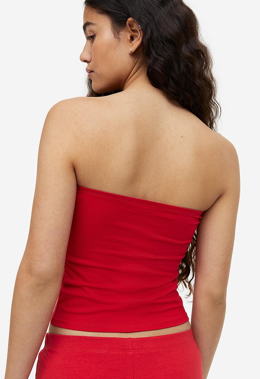 H&M - Jersey bandeau top - red