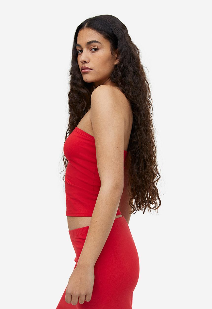 H&M - Jersey bandeau top - red