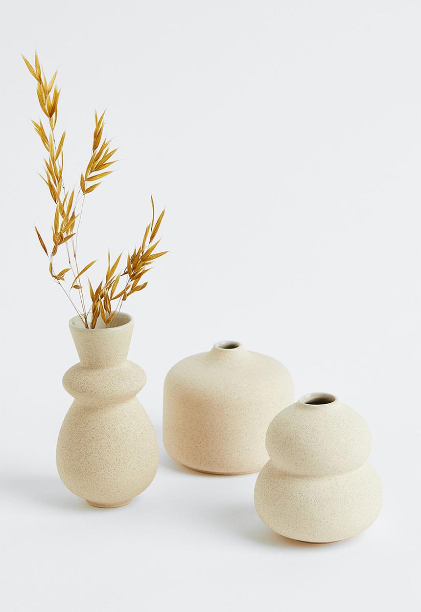 H&M - Small stoneware vase - beige