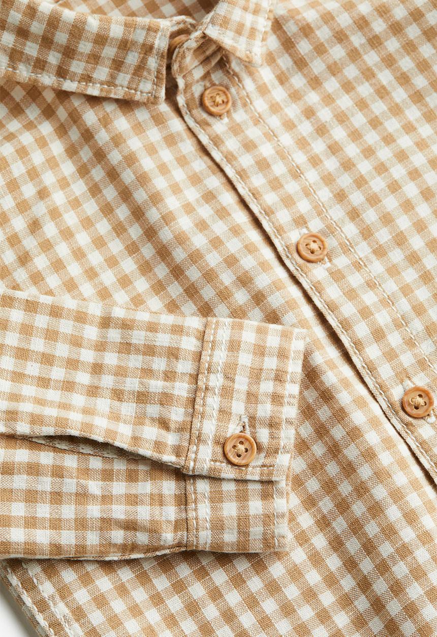 H&M - Cotton shirt - beige checked