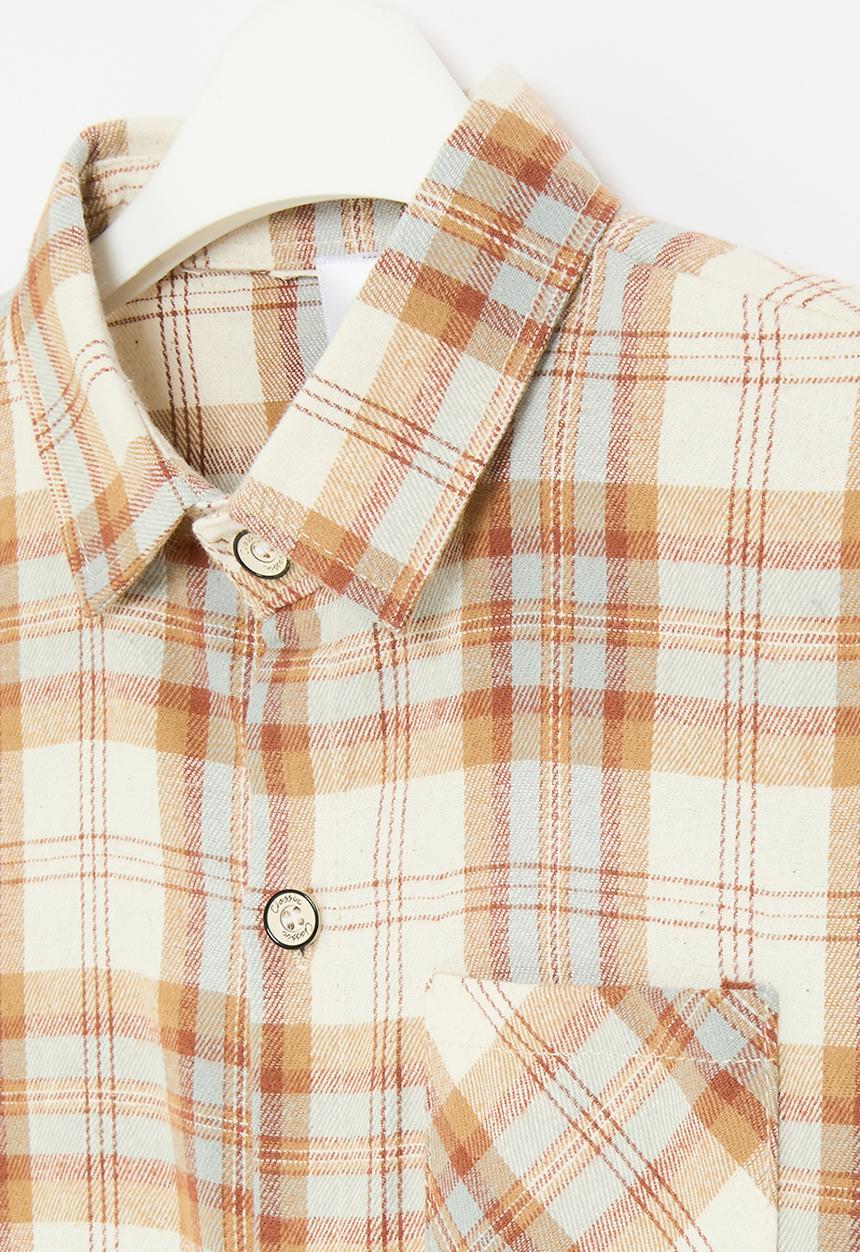 Pop Candy - Check shirt - brown