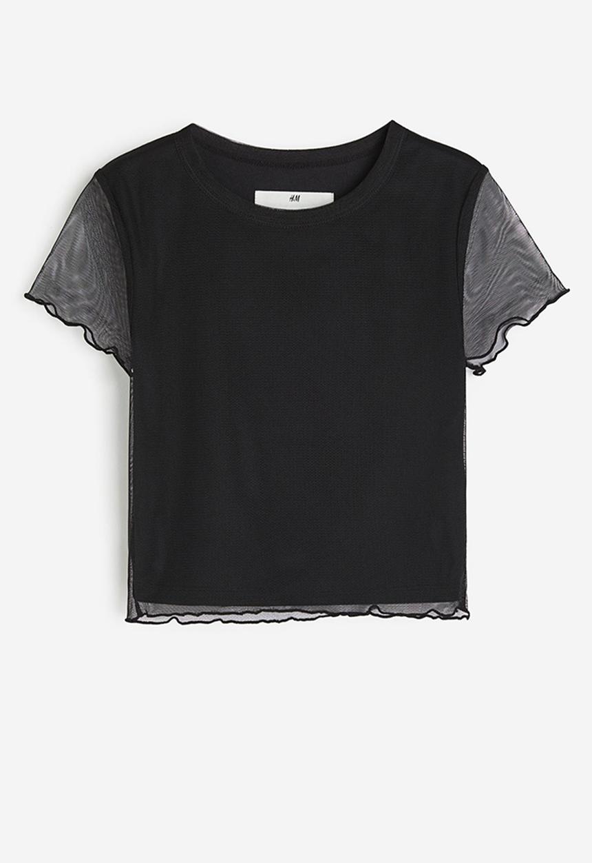 H&M - Short-sleeved top - black