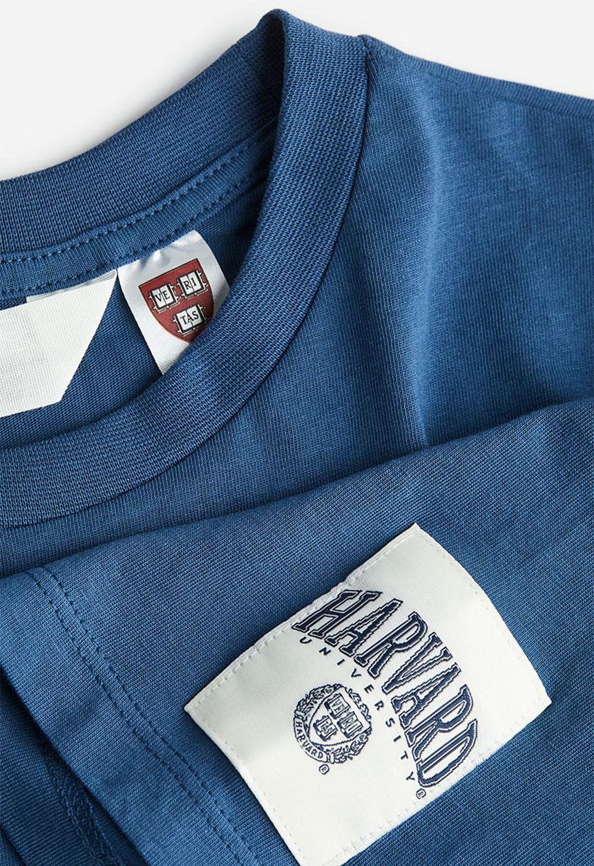 H&M - Oversized printed T-shirt - dark blue harvard university