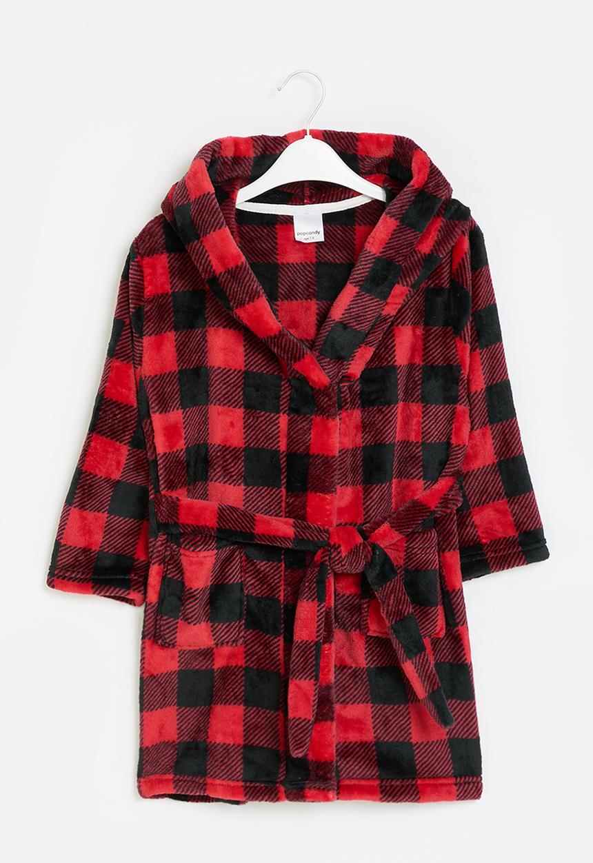 Pop Candy - Check dressing gown - red