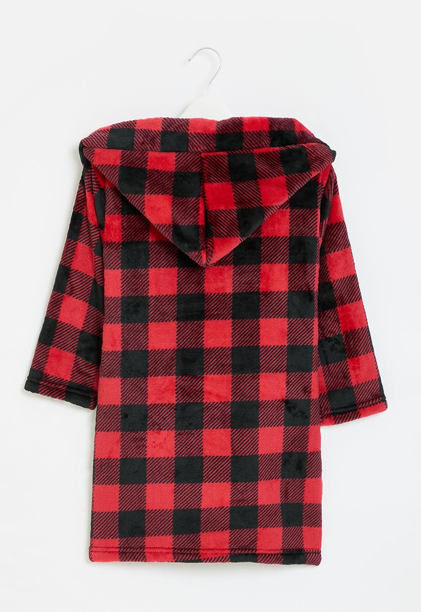 Pop Candy - Check dressing gown - red