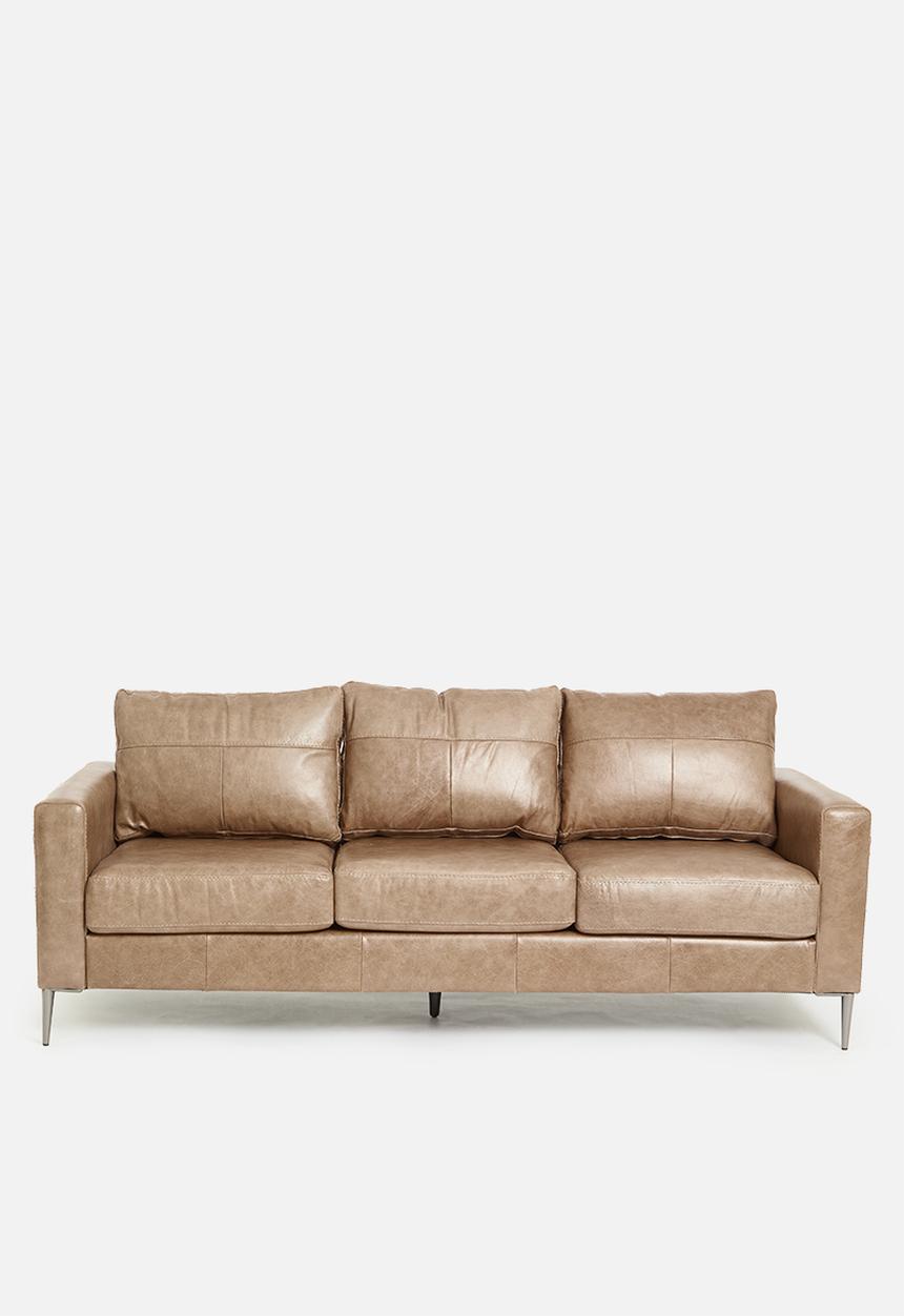 Sixth Floor - Terra 3 seater genuine leather - hazelnut