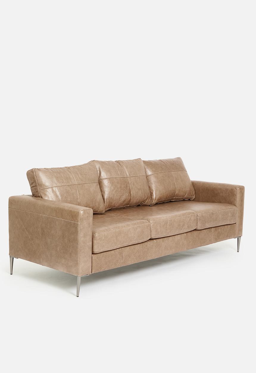 Sixth Floor - Terra 3 seater genuine leather - hazelnut