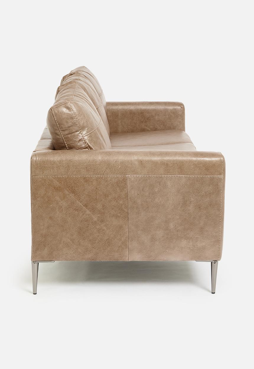 Sixth Floor - Terra 3 seater genuine leather - hazelnut