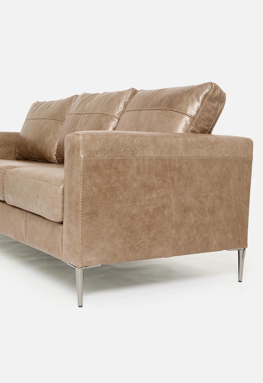 Sixth Floor - Terra 3 seater genuine leather - hazelnut
