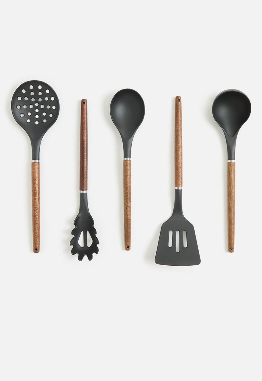 Excellent Houseware - Utensil set of 5 - black