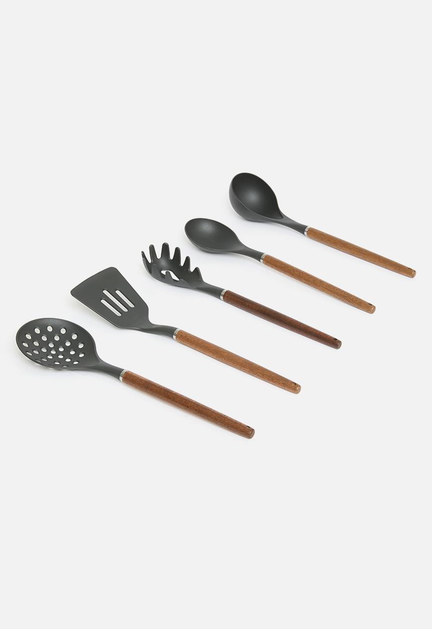Excellent Houseware - Utensil set of 5 - black