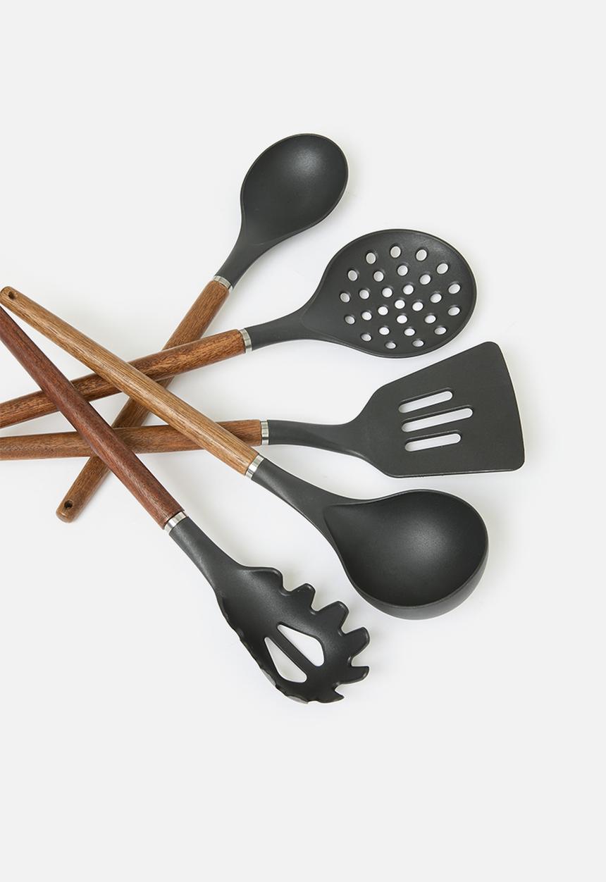 Excellent Houseware - Utensil set of 5 - black