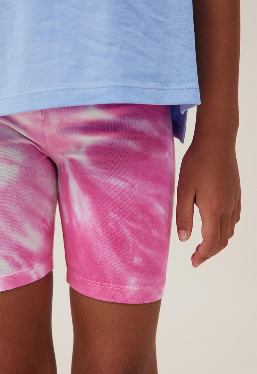 Cotton On - Hailey bike short - cali pink love/tie dye
