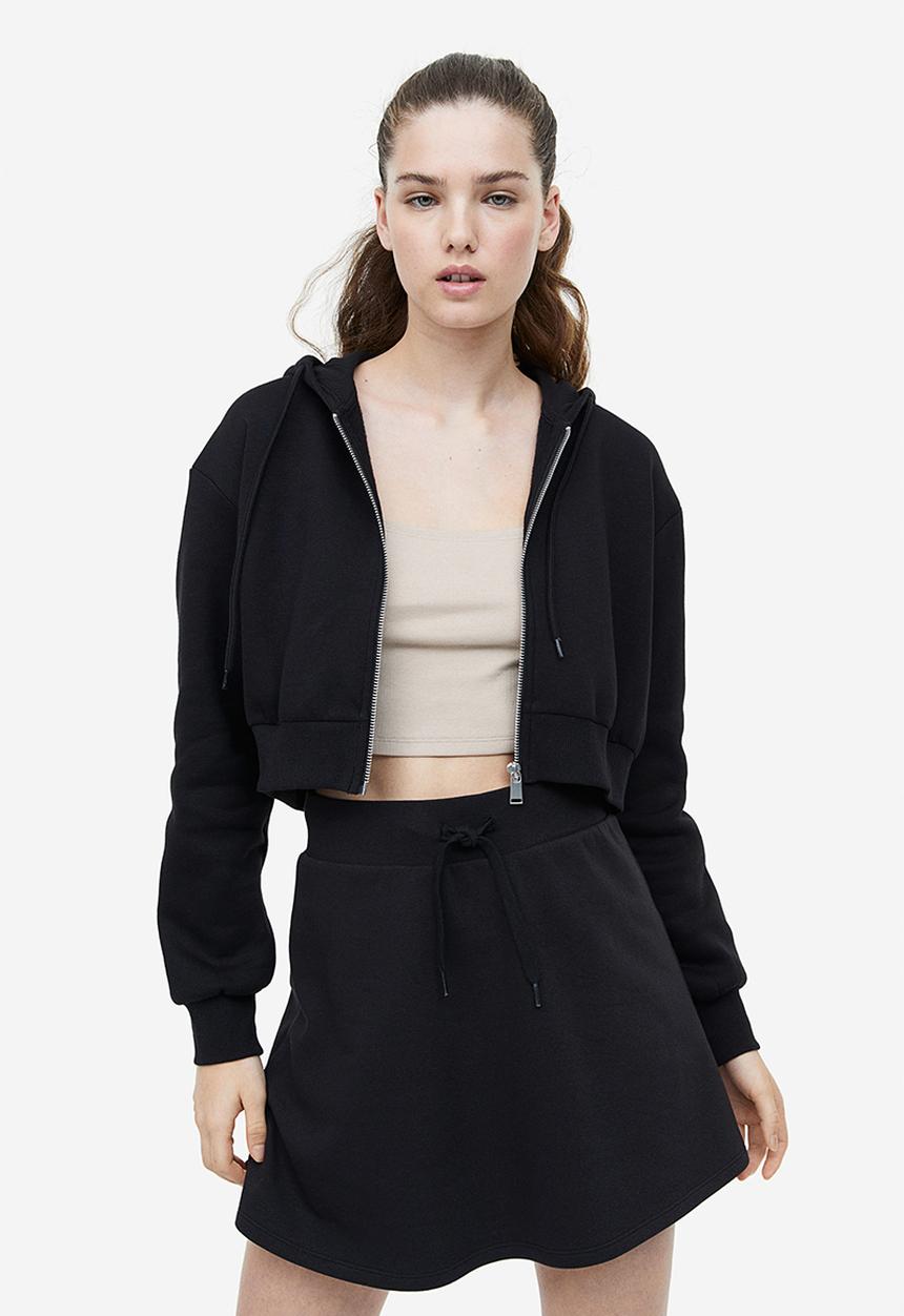 H&M - A-line sweatshirt skirt - black
