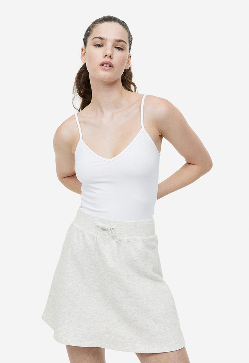 H&M - A-line sweatshirt skirt - light grey marl