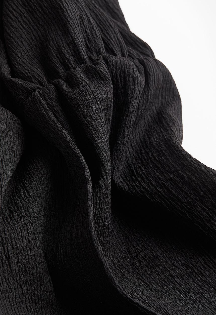 H&M - Crinkled wrap dress - black