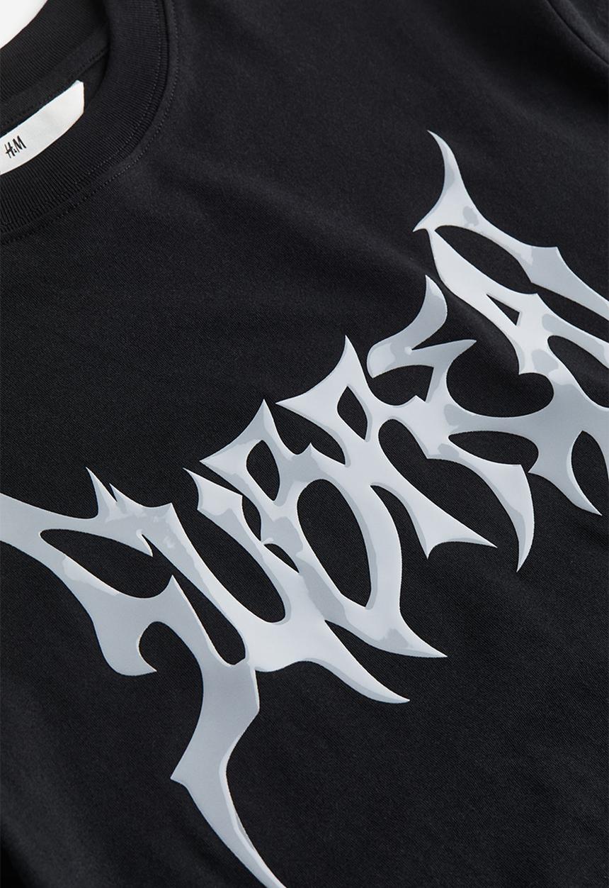 H&M - Printed T-shirt - black subreal