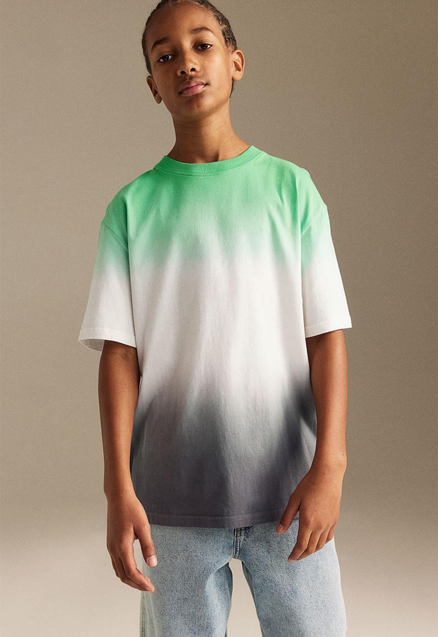 H&M - Printed T-shirt - green & grey
