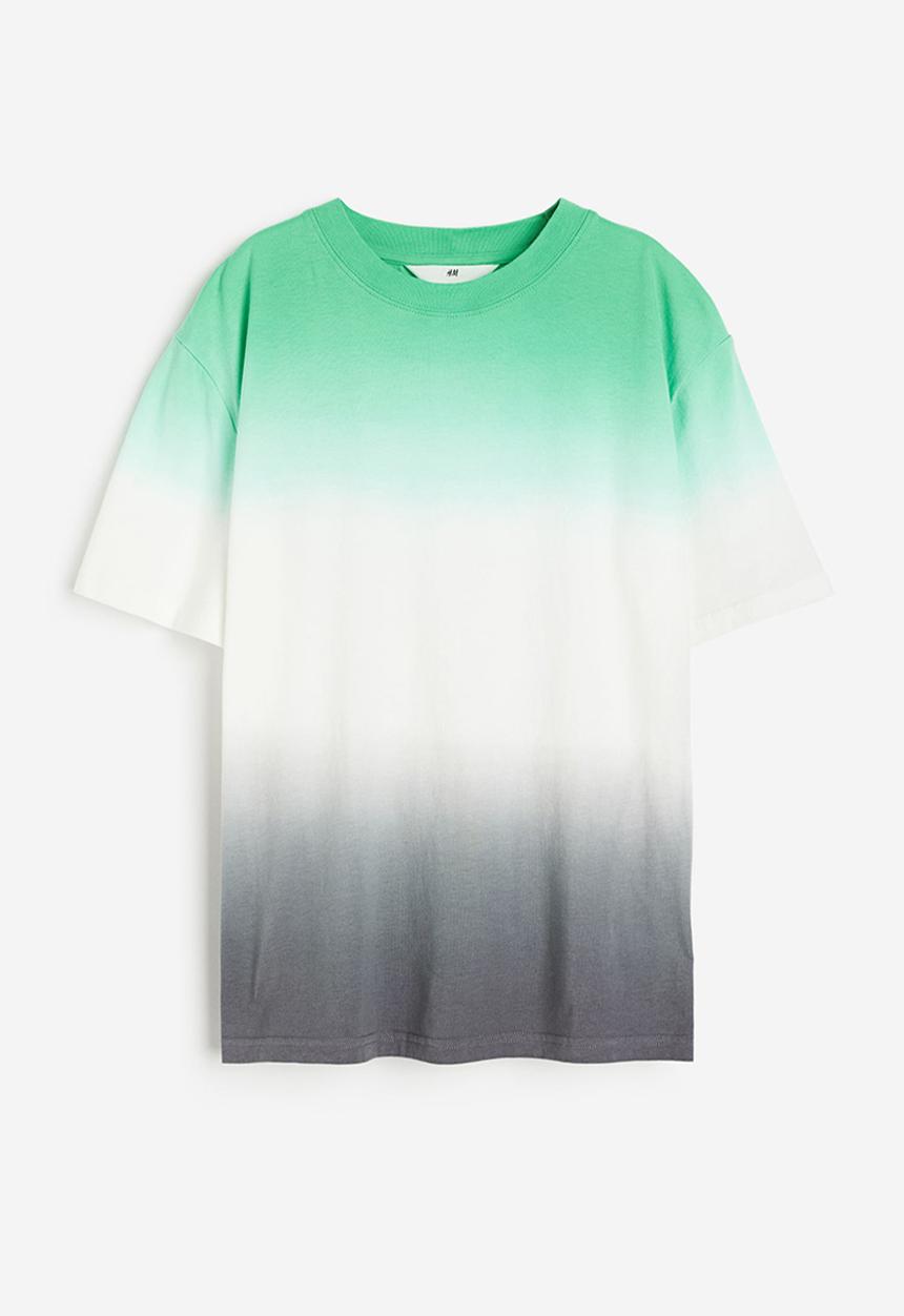 H&M - Printed T-shirt - green & grey