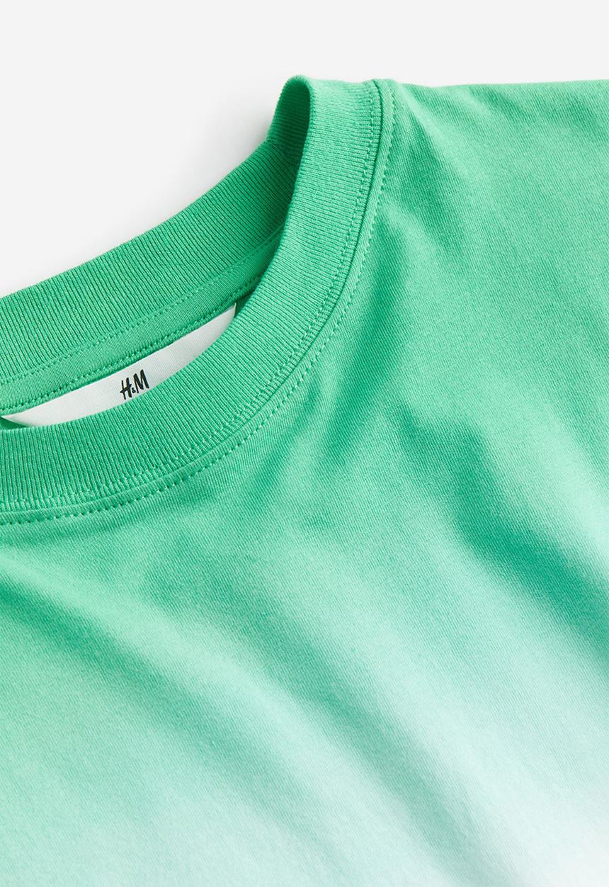 H&M - Printed T-shirt - green & grey
