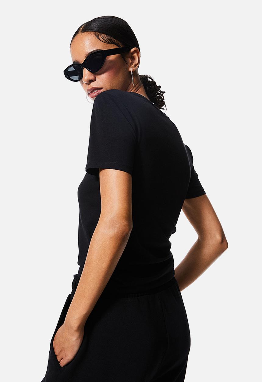 H&M - Fitted T-shirt - black