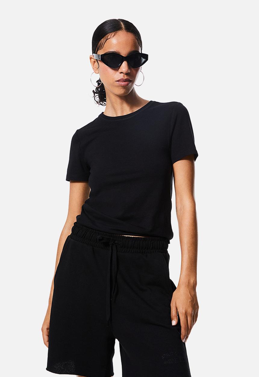 H&M - Fitted T-shirt - black