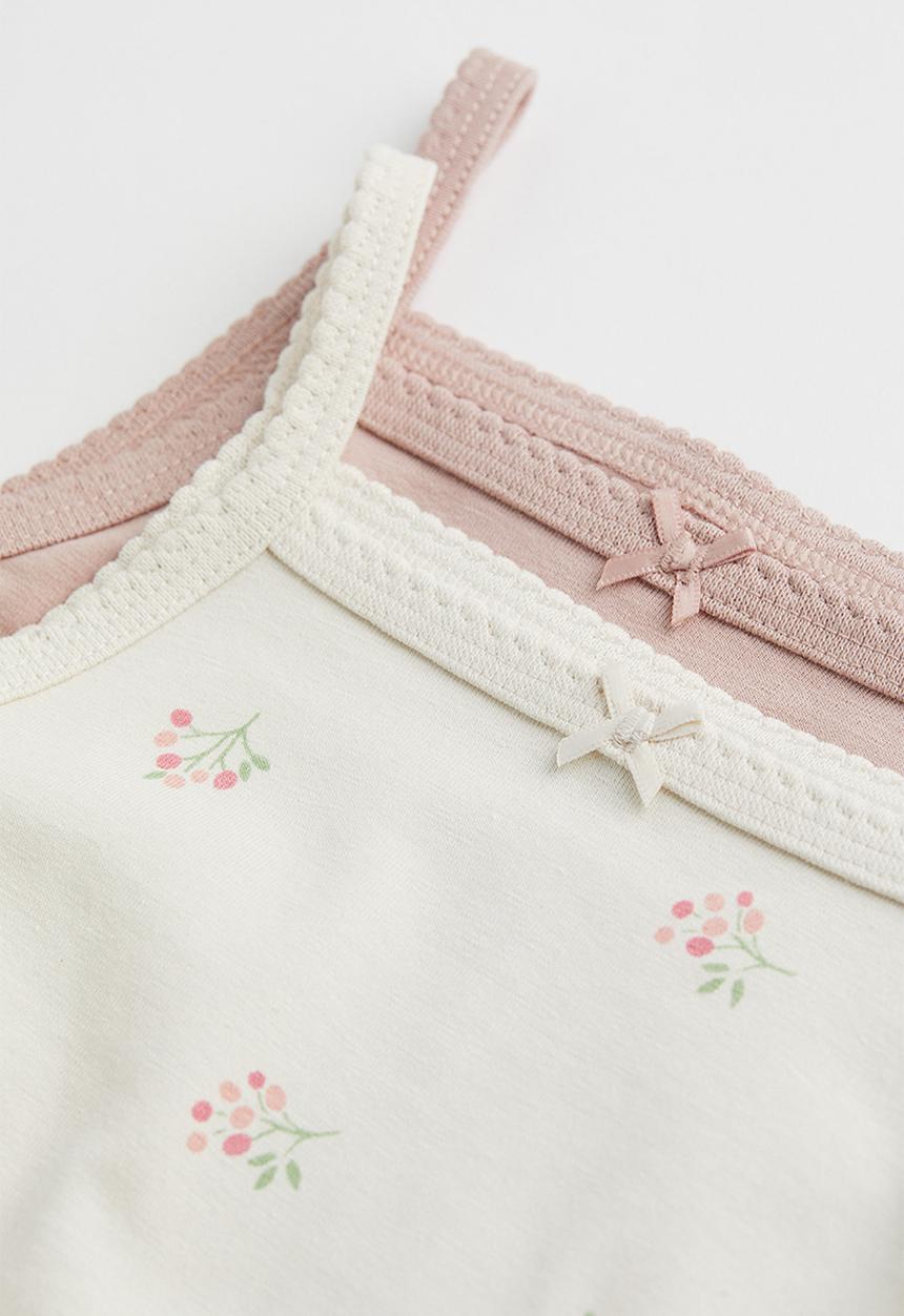 H&M - 2 Pack sleeveless cotton bodysuits - old rose/berries