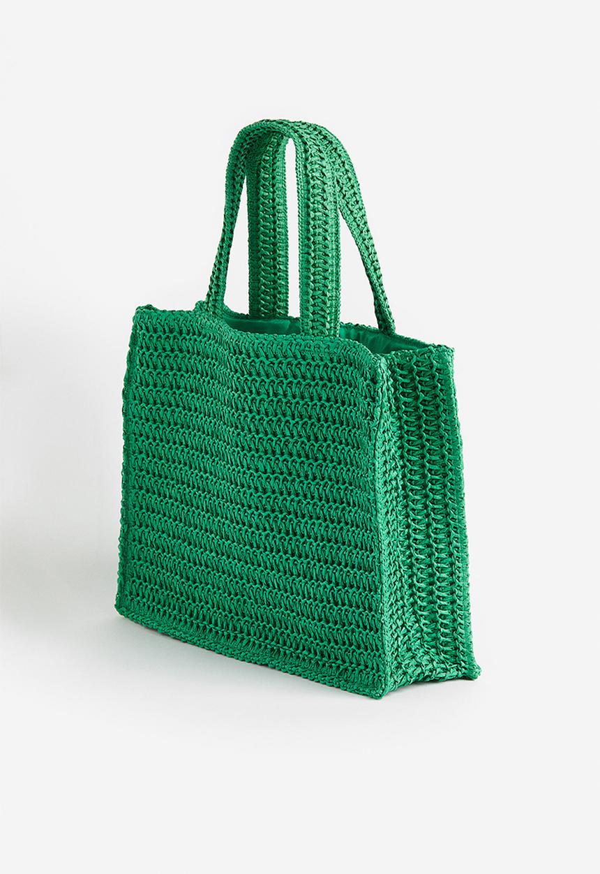 H&M - Large straw shopper - green