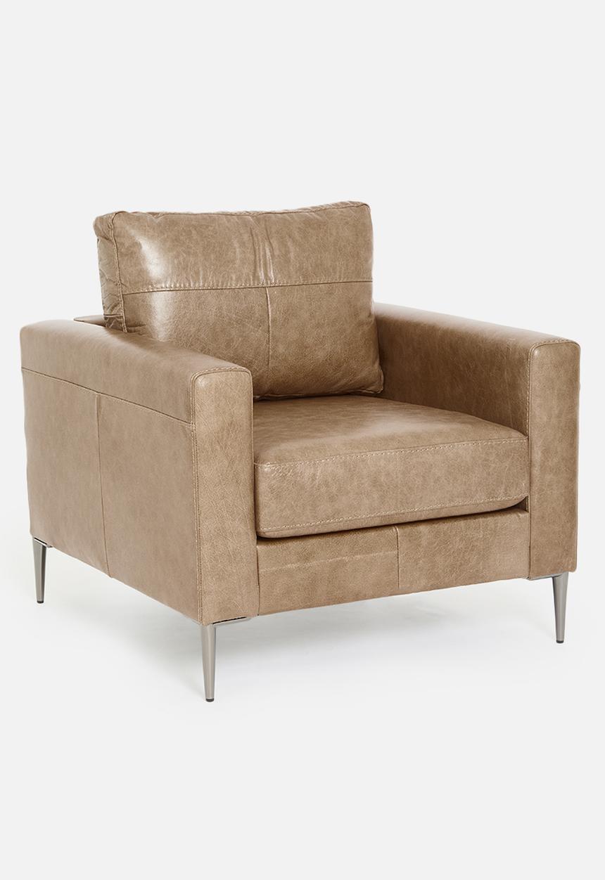 Sixth Floor - Terra armchair genuine leather - hazelnut